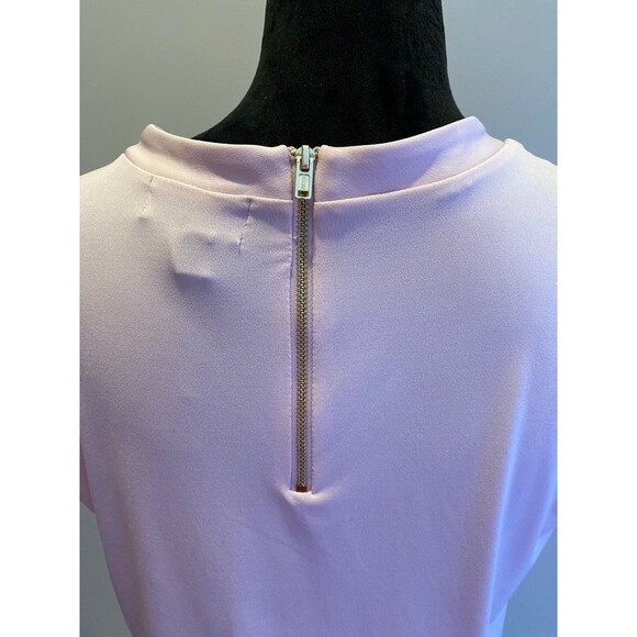 Liz Claiborne Blouse Sz Medium Sleeveless Top Dusty Rose Pleated Neckline Classy - Picture 5 of 10